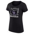 thumbnail image 2 of Women's G-III 4Her by Carl Banks Black Colorado Rockies Super-Slim Fit Lightweight Collage Team Graphic Crew Neck, 2 of 5