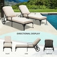 thumbnail image 2 of Aluminum Reclining Outdoor Chaise Lounge with Wheels and Cushions(set of 2)-Beige, 2 of 5