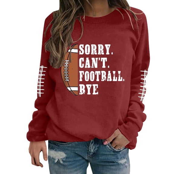 Dyfzdhu Sweatshirt For Women Funny Football Shirts For Football Mom Sweatshirt Crewneck Sweatshirt Hoodies