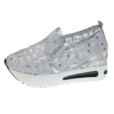 Fauean Ankle Boots for Women Comfortable Soft Soled Casual Shoes Lightweight Going Out Silver Size 41