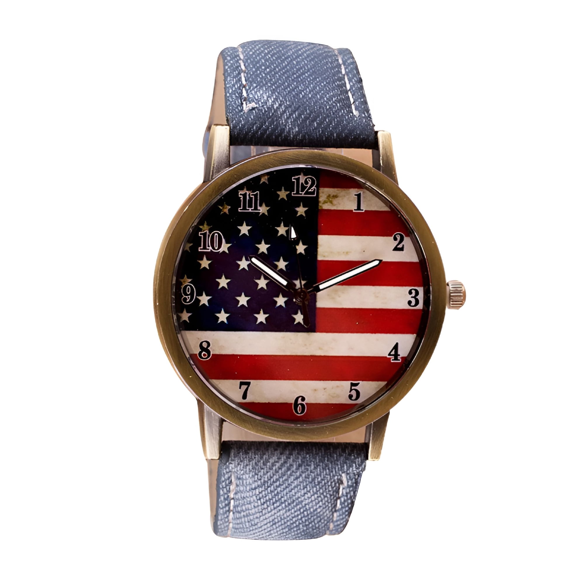 DESIGNICE 2026 New American Flag Pattern Leather Band Analog Quartz Wrist Watches for Casual Wear,Fashion,Outdoor Activities,Patriotic Events,Gifting,Daily Use.