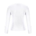 thumbnail image 4 of DeHolifer Sweaters for Women Crewneck Long Sleeve Solid Color Ribbed Knit Sweaters Loose Casual Blouse Tops White S, 4 of 6