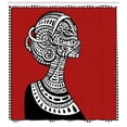 thumbnail image 3 of Ambesonne African Shower Curtain, Ethno, 69"Wx70"L, Ruby Black White, 3 of 3
