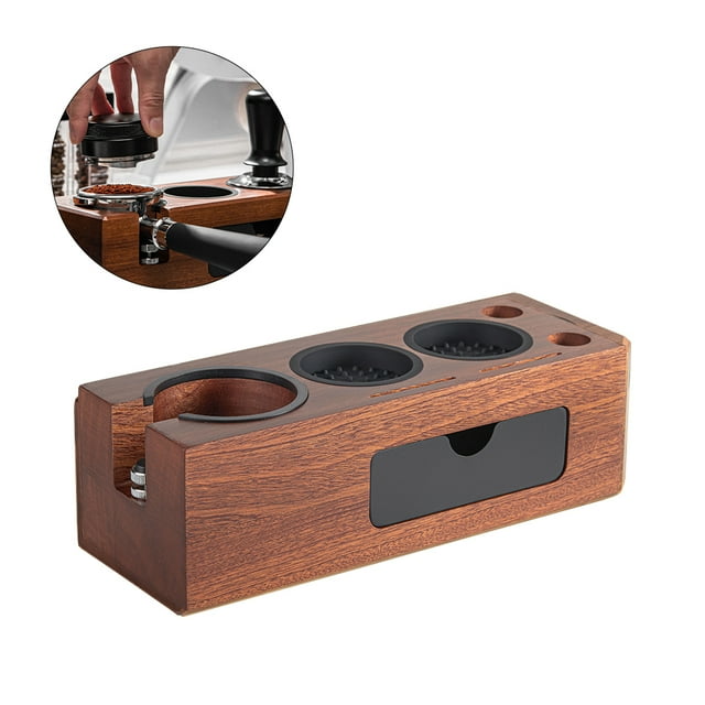Espresso Espresso Tamping Station Wooden Espresso Tamper Holder 3 Holes for 51mm to 58mm Universal Portafilters Tampers Levelers Coffee Espresso Machine Accessories Coffee Station