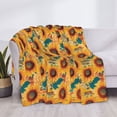 thumbnail image 3 of Disketp Beautiful Bohemian Sunflower Flannel Blankets - Thick and Warm Blanket for Winter, Soft Fuzzy Plush King Blanket for All Seasons60"x50", 3 of 6