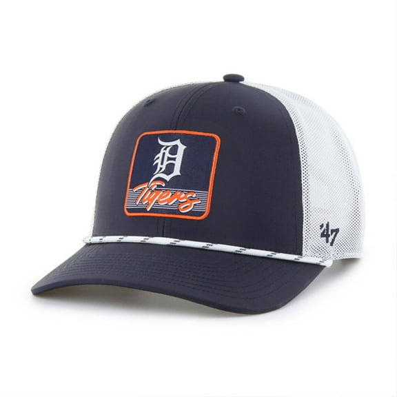Men's '47 Navy/White Detroit Tigers Scratch Adjustable Trucker Hat