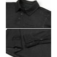 thumbnail image 5 of ZIMEGO Men's Long Sleeve Vintage Polo Shirt - Garment Color Dyed Oil Wash and Chest Pocket, 5 of 6