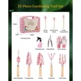 thumbnail image 2 of Juego de herramientas de jardinería Grenebo de 12 piezas con funda de transporte rosa, 2 of 8