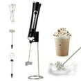 thumbnail image 2 of Rechargeable Milk Frother Wand, 3-Speed Handheld Mixer, Easy-Clean Stainless Steel, 2 Heads, for Coffee Lattes & Blending, 2 of 8