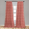thumbnail image 5 of Ambesonne Nordic Curtains, Needlework Skull Motif, Pair of 28"x84", Red Beige, 5 of 5