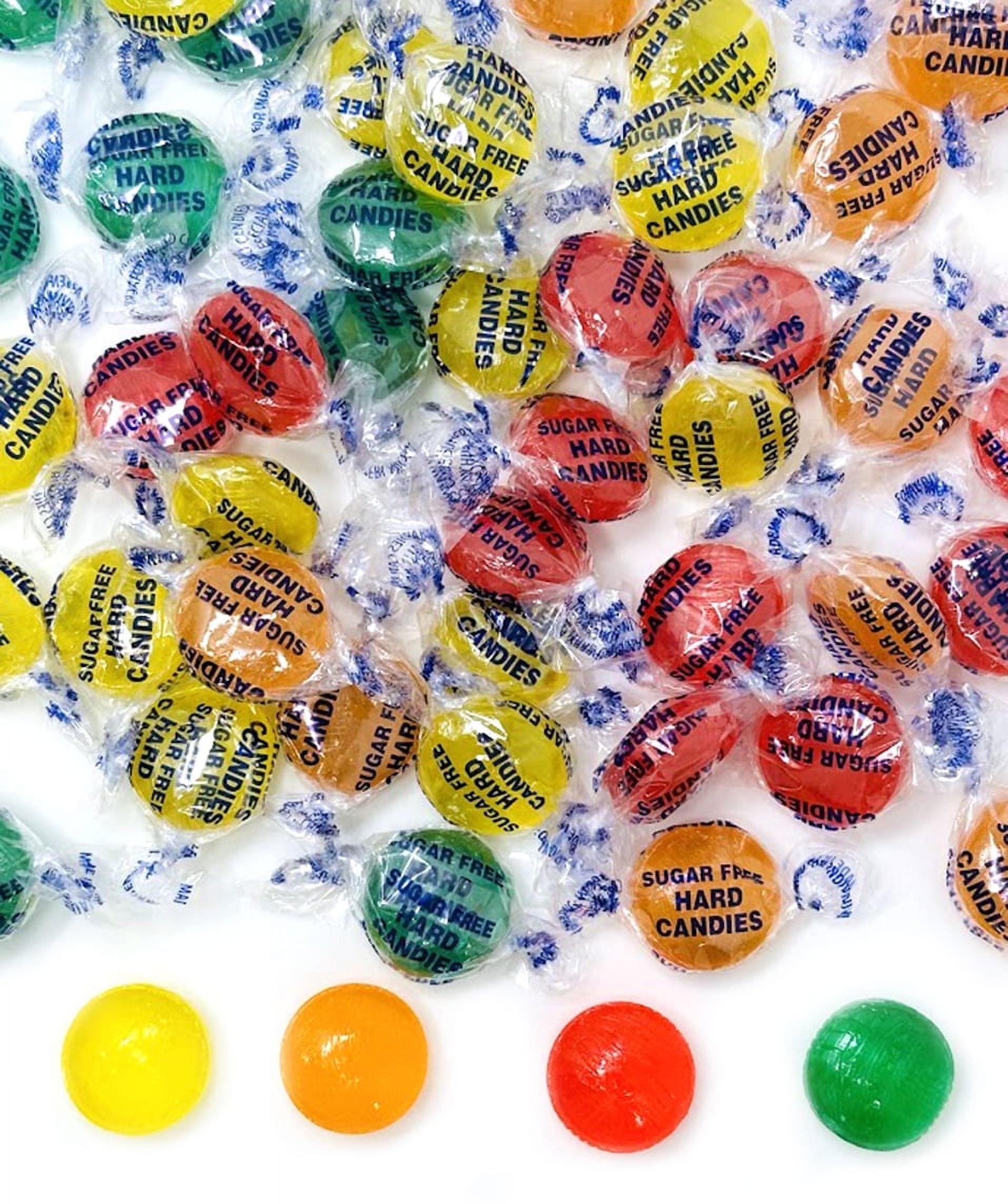 SweetGourmet Sugar-Free Assorted Fruit Mix Hard Candy Wrapped, Lemon, Cherry, Orange, Lime, 2-Pound Bag