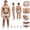 A1-Beige, variant on Hairy Man Onesie Dad Bod Onesie For Men Funny Realistic Hairy Body Print Hooded Onesie Full Zip Long Sleeve One Piece Jumpsuit Novelty Costume Suit For Halloween Themed Party,Brown,M