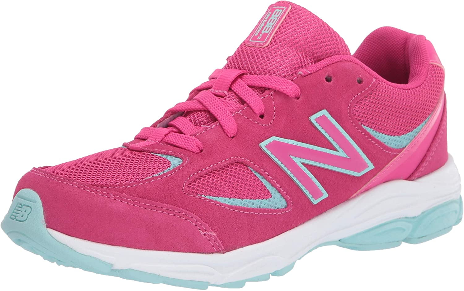 pink and blue running shoes