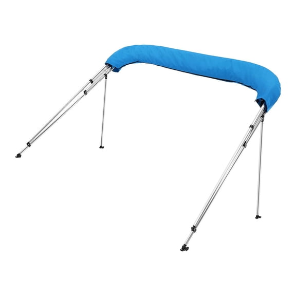 4 Bow Boat Bimini Top, 96"L x 85" to 90"W x 54"H Adjustable Width Awning Canopy, Pacific Blue