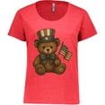 thumbnail image 3 of Inktastic Patriotic Teddy Bear Vintage American Flag Hat Women's Plus Size T-Shirt, 3 of 5