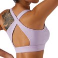thumbnail image 6 of Women's Tennis Skirts Top Set Stretch High Waisted Golf Skorts Skirt One Shoulder Sports Bra Running Workout Activewear, 2 Piece S Lilac - Zipper Bra, 6 of 8