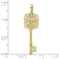 thumbnail image 2 of 11.3mm 14k and White Rhodium Sparkle-Cut Floral Key Pendant Necklace Pendant for Women - 1.5 Grams, 2 of 2