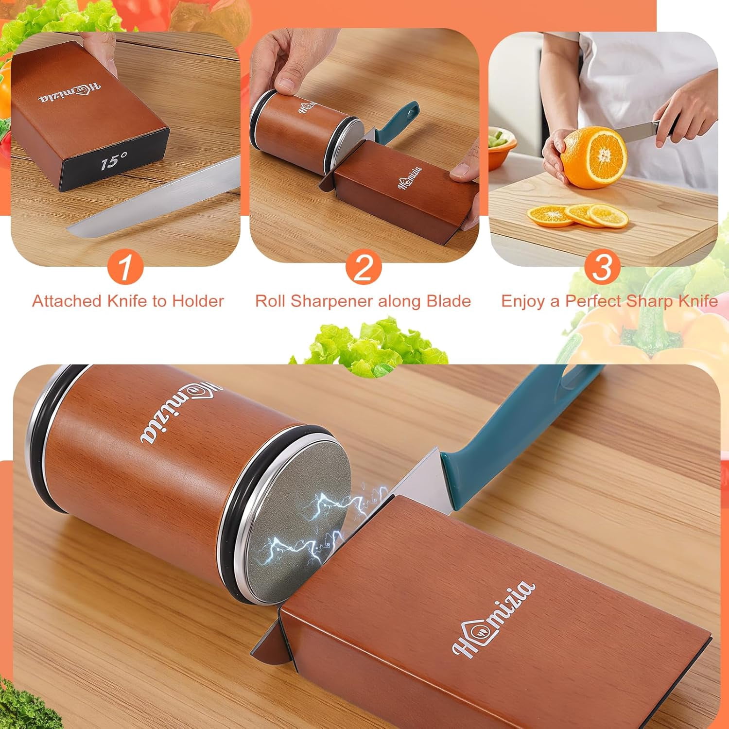 Rolling Knife Sharpener – -Crafted Sharpening Kit with Magnetic Angle System