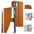 thumbnail image 1 of Funda cartera GANGXUN para iPhone 11 , cuero PU con tarjetero, cremallera, correa de mano, soporte y protección 536°, 1 of 6