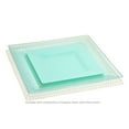 thumbnail image 3 of " OCCASIONS " 240 Pieces Pack, Heavyweight Square Wedding Party Disposable Plastic Plates (6.5'' Cake/Bread Plate, Vitro Clear/Turquoise), 3 of 3