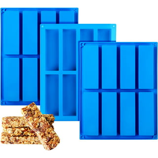 Webake Rectangular Granola Cereal Energy Bar Mold, Silicone Mold 4.5 inch Long for Baking, Butter, Soap, 8 Cavities
