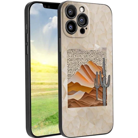 Abstract-desert-sunset-2 Phone Case, Degined for iPhone 13 Pro Max Case Men Women, Flexible Silicone Shockproof Case for iPhone 13 Pro Max