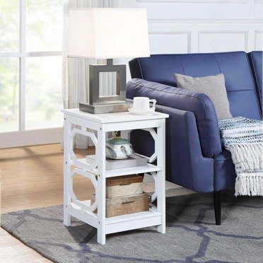 Convenience Concepts Designs2Go No Tools 3 Tier Glass Step End Table ...