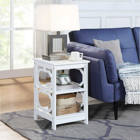 Convenience Concepts Omega End Table with Shelf, White