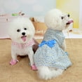 thumbnail image 3 of Chien de Compagnie Robe Florale Noeud Respirant Design Pull Princesse Robe Costumes pour les Vacances de Fête de Mariage, 3 of 8