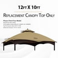 thumbnail image 7 of Replacement Canopy Top for Lowe's Allen Roth Heavy Duty Gazebo Roof Gazebo Top with Air Vent 10X12 Gazebo CoverReplacement Top Only (beige), 7 of 7