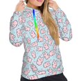thumbnail image 5 of Yiaed Cute Rabbit Print Womens Casual Hoodies Crew Neck Long Sleeve Sweatshirts With Pocket Pullover Tops Women's Hooded Sweatshirt-X-Large, 5 of 5