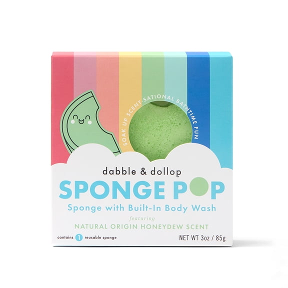 Dabble & Dollop SpongePopâ„¢ - Sponge with Built-In Body Wash, Honeydew Scent - 3 oz