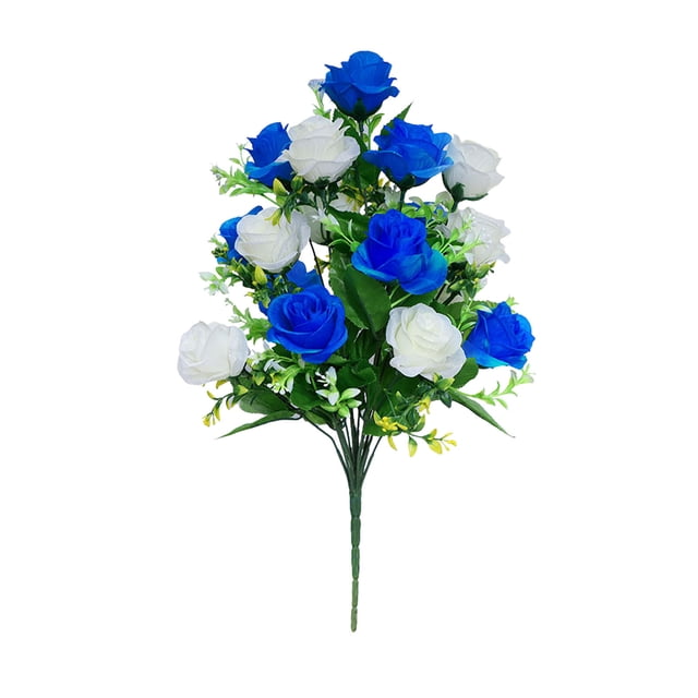 Artificial Roses Silk Flower Arrangement With 18 Realistic Rose Heads For Home Office Decor And Photography Props