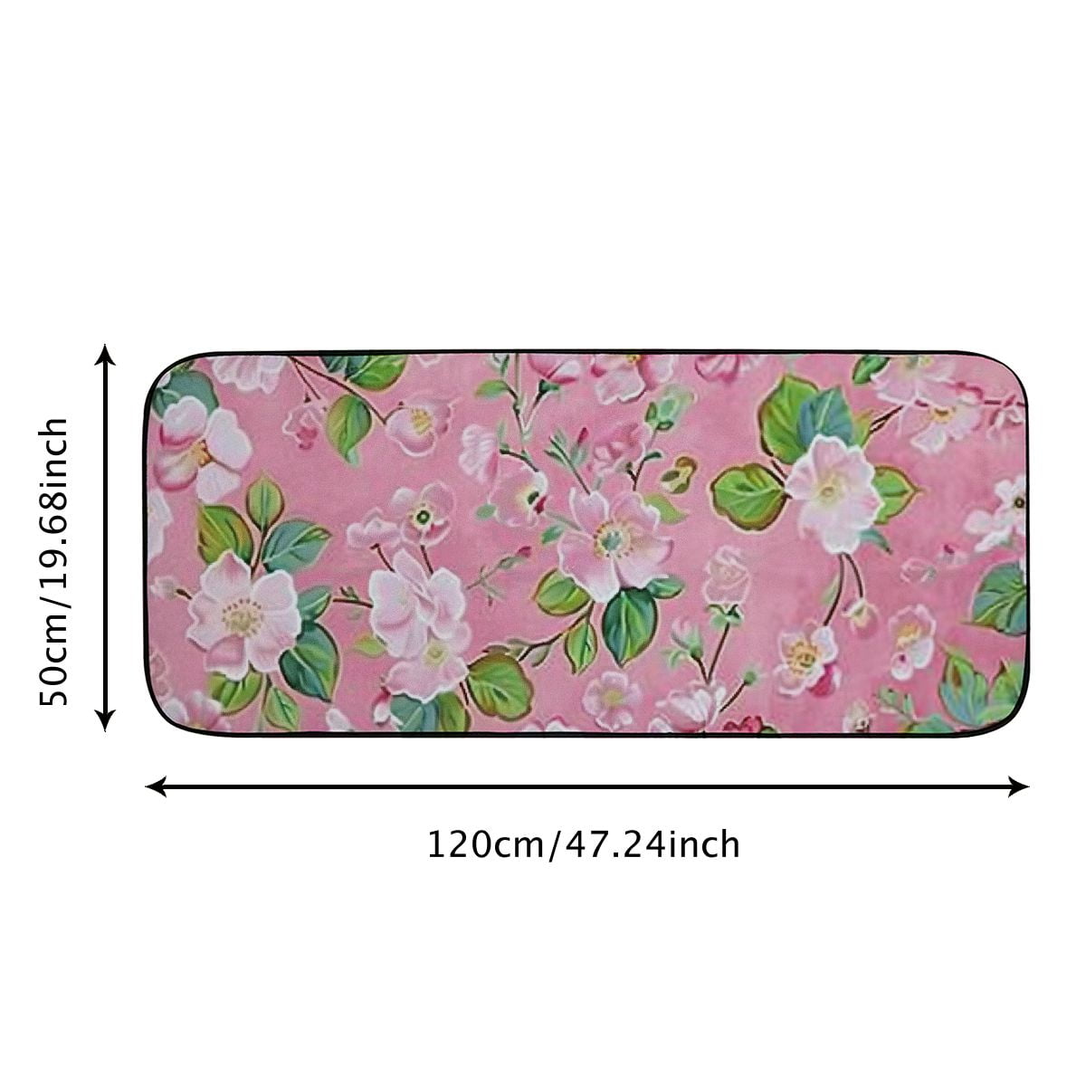 Qinduosi Spring Floral Welcome Mat Front Door Mat, Non-Slip&amp;Absorbent Indoor Door Mats, Durable Rubber Backing Floor Doormat for Entryway, Patio, Porch, Pink 19.68*47.24 in