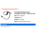 thumbnail image 2 of Front Right ABS Speed Sensor - Compatible with 2004 - 2008 Acura TSX 2005 2006 2007, 2 of 2