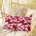 thumbnail image 4 of Valentine's Day Pillow Covers, Linen Long Throw Pillow Case, Pink Romantic Loves Polka Dot Holiday Pillow Protector Decorative Cushion Cover for Living Room/Bedroom 12" x 20", 4 of 8