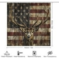 thumbnail image 2 of 4Pcs Deer American Flag Shower Curtain Set with Toilet Lid Cover Non-Slip Rugs for Bathroom, Animal Stripe USA Retro Shower Curtain Bathroom Sets with Hooks, 72x72 Inch, 2 of 8