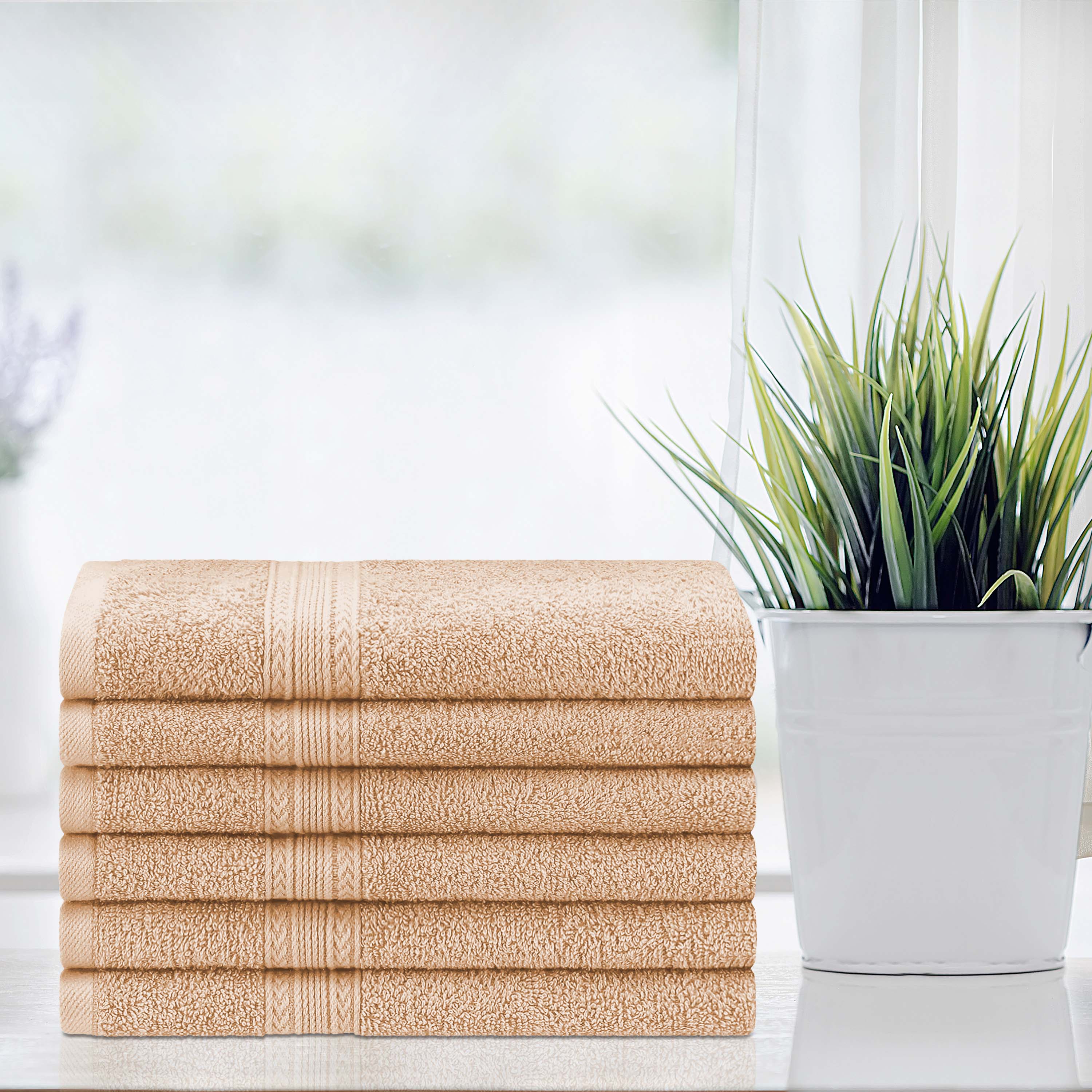 BNM Eco-Friendly Cotton Assorted Towel 6 Piece Set, Brown