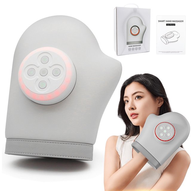Dianli Electric Hand Massager Intelligent Hot Compress Acupoint Pressure Massage Portable Rechargeable Air Compression Therapy Device for Pain Relief Home Office