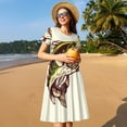 thumbnail image 4 of Hirioo Largemouth Bass Fish (3) for Short Sleeve Dress Women's Short Sleeve Dress with Pockets, 4 of 6