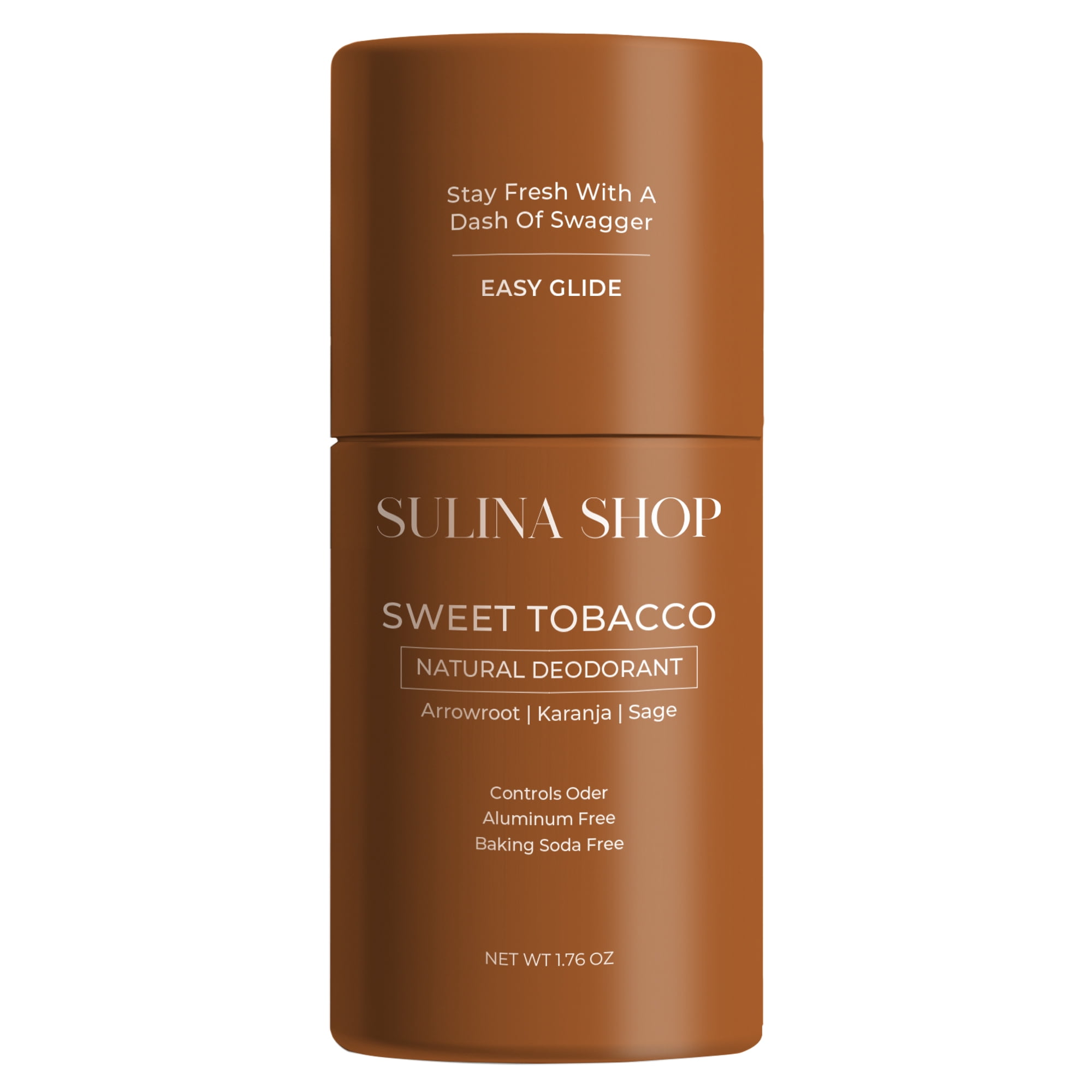 Sulina Sweet Tobacco Masculine Deodorant Stick, Plant-Based, Eco-Friendly, 1.76 oz