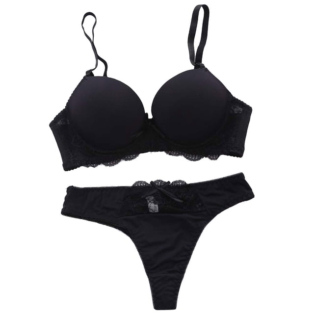 WILLBEST Brasier Sin Varillas Lencería Sujetador Acolchado De Encaje Para Mujer, Bragas Push Up, Conjunto De Sujetadores Sexys Para Mujer, Ropa Interior
