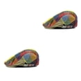 thumbnail image 4 of Guardurnaity Hombres Color Cap Sombrero Boina Sombrero Ajustable Flat Top Boina Gorra Amarillo 2piezas Guardurnaity CBP076264, 4 of 6