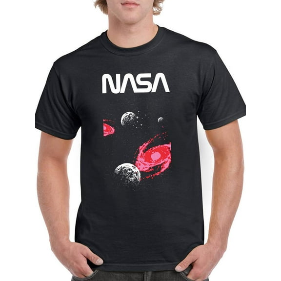 NASA Nasa Space W Pixel Dark Hole T-Shirt Men -NASA Designs, Male 5X-Large