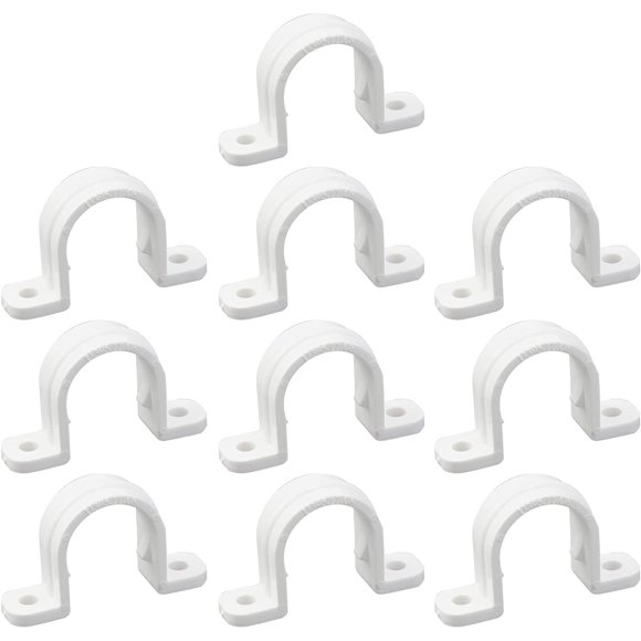 shiyou-10PCS U Shape Tube Strap Clamp 2 Holes Conduit Straps PVC Pipe Straps for Water Pipe Cables Tube (ID 18mm, 3/4 Inch)