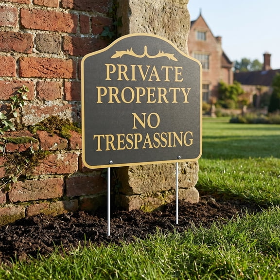 FRCOLOR Posted Signs No Trespassing Signs With Stake For Warning Front Door Lawns Gardens And Business Black