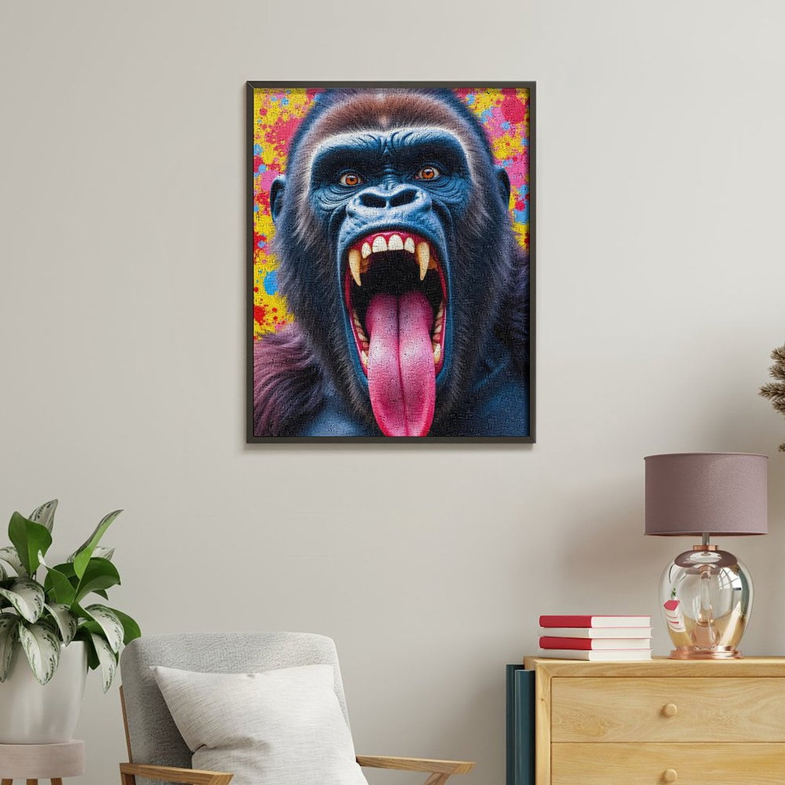 Paint By Numbers Kit for Adults Beginner - Colorful Gorilla Art Expression DIY Canvas Painting Kits for Adults, Frameless Paint By Number for Adults for Home Wall Decor 16x20 Inch