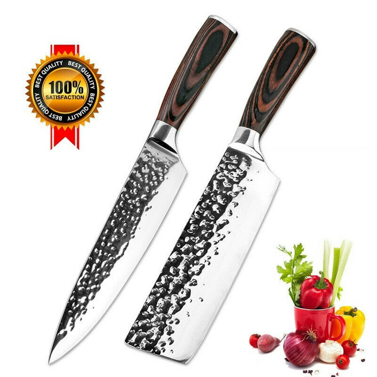 Afsnit nål hver Japanese Chef Knives Set Professional Chefs Knife & Paring Meat Cutter Wood  Handle Kitchen Knives Set 7cr17 German High Carbon Stainless Steel, 2 Piece  Gift Sets(Set 8" & 7") - Walmart.com