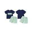 thumbnail image 2 of Baby Toddler Boys Summer Outfits 6 12 18 24 Months 2T 3T 4T Golf Embroidery Short Sleeves T-Shirt and Elastic Striped Shorts Set for 2 Piece Clothes Set, 2 of 9