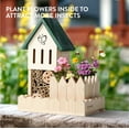 thumbnail image 3 of Navaris Wooden Insect Hotel with Planter Box - 8.7 x 5.9 x 11.4 Inches (22 x 15 x 29 Centimeters) - Wood House Nesting Habitat for Bees, Butterflies, Ladybugs, 3 of 7